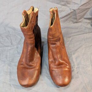 Frye Brown Leather Carson Wedge Heel Bootie Women Size 7.5